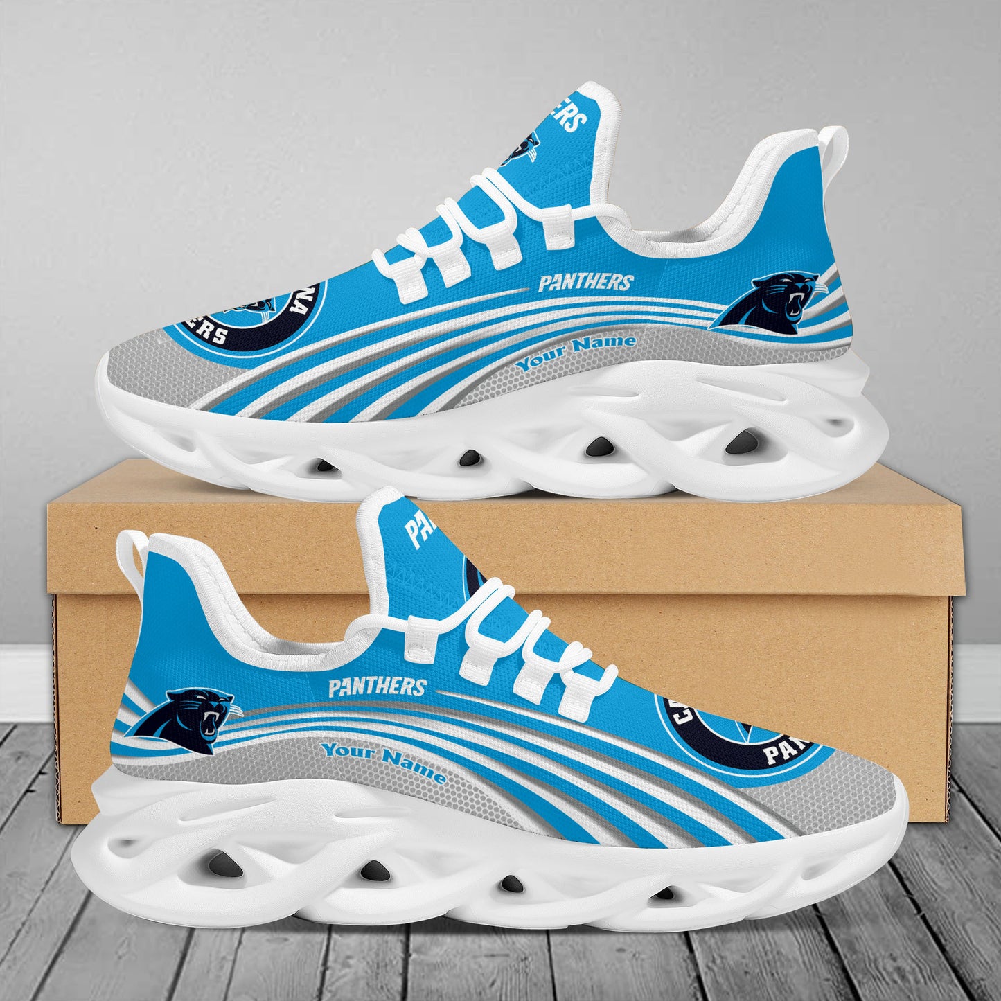 Ideafootwear Carolina Panthers Max Soul Shoes Sneakers For Men And Women 41