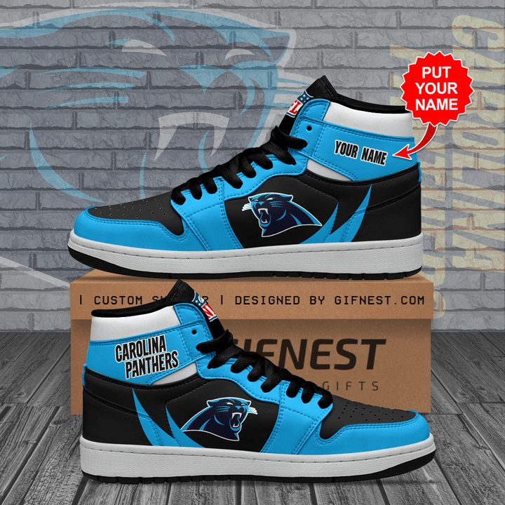 Ideafootwear Carolina Panthers NFL AJ1 High Sneakers Shoes For Men And Women 9