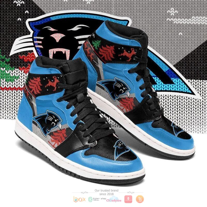 Ideafootwear Carolina Panthers NFL AJ1 High Sneakers Shoes For Men And Women 10