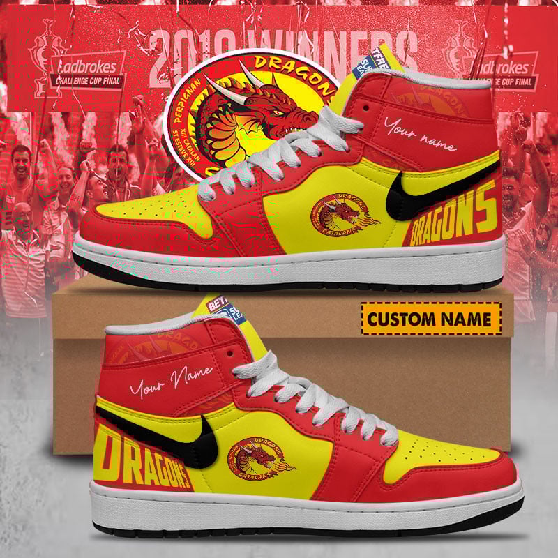 Ideafootwear Catalans Dragons AJ1 High Sneakers Shoes For Men And Women 1