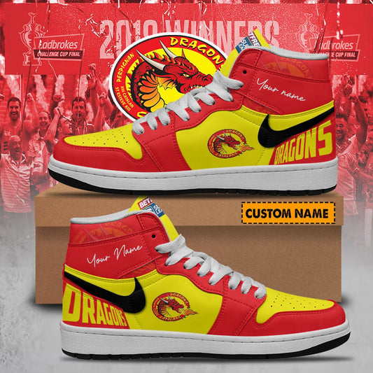 Ideafootwear Catalans Dragons AJ1 High Sneakers Shoes For Men And Women 1
