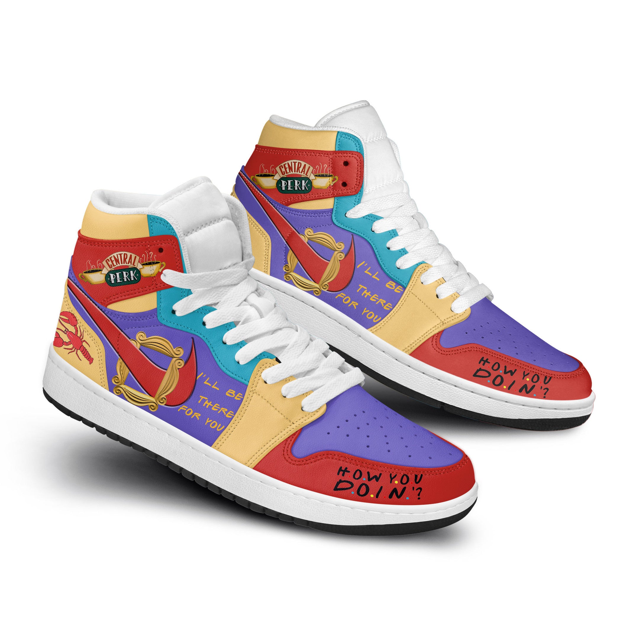 Ideafootwear Central Perk AJ1 High Sneakers Shoes For Men And Women 1