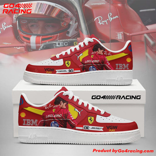 Ideafootwear Charles Leclerc 3 - Ferrari Air Low-Top Sneakers Shoes For Men And Women 1
