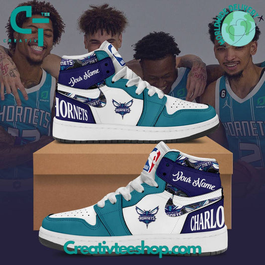 Ideafootwear Charlotte Hornets AJ1 High Sneakers Shoes For Men And Women 2