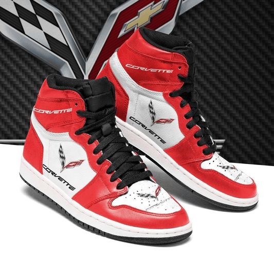 Ideafootwear Chevrolet Corvette AJ1 High Sneakers Shoes For Men And Women 1