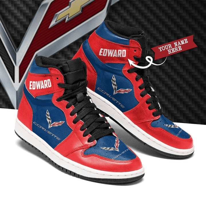 Ideafootwear Chevrolet Corvette AJ1 High Sneakers Shoes For Men And Women 4