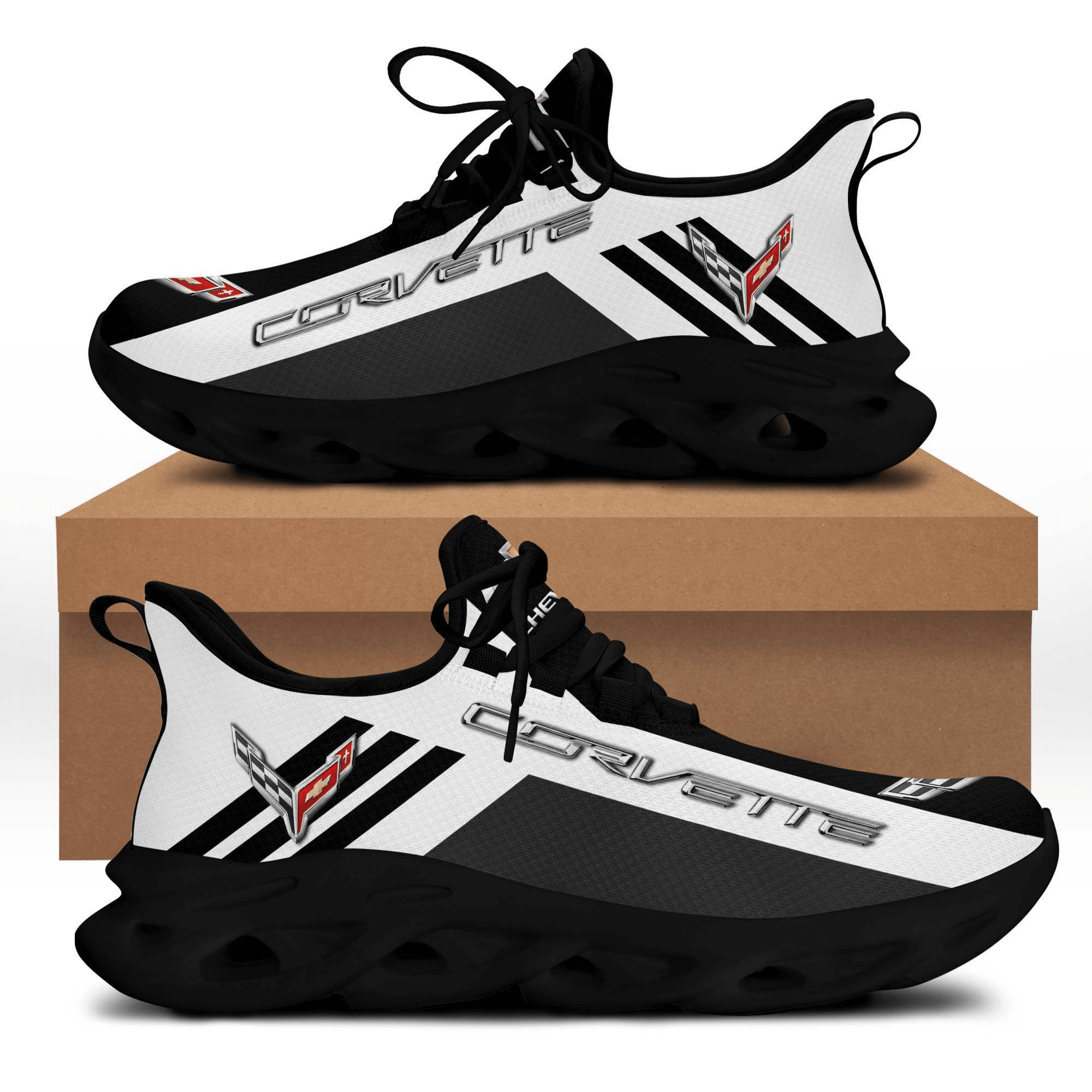 Ideafootwear Chevrolet Corvette Max Soul Shoes Sneakers For Men And Women 3
