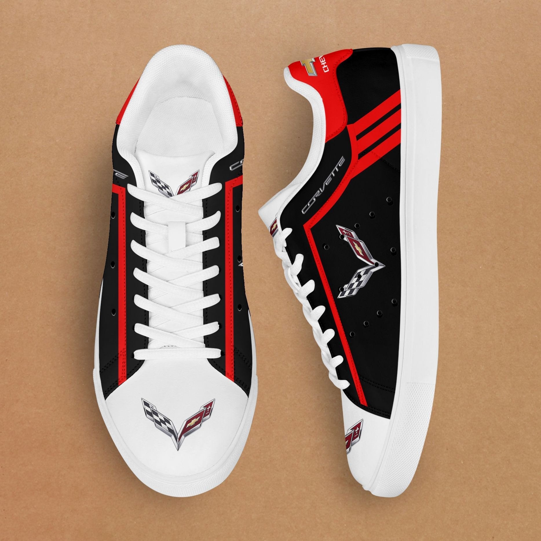 Ideafootwear Chevrolet Corvette Skate Stan Shoes Sneakes For Men And Women 7