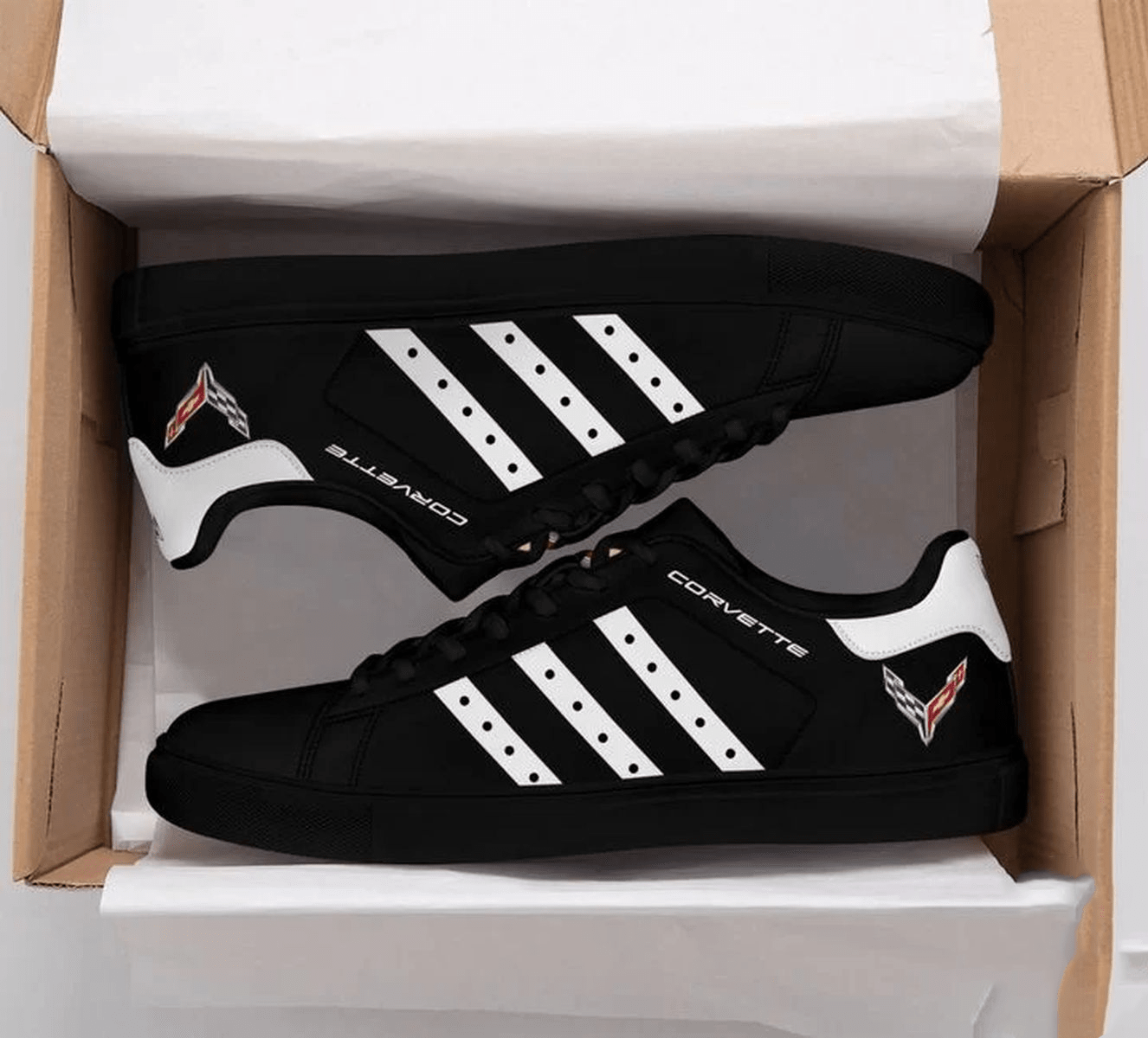 Ideafootwear Chevrolet Corvette Skate Stan Shoes Sneakes For Men And Women 9