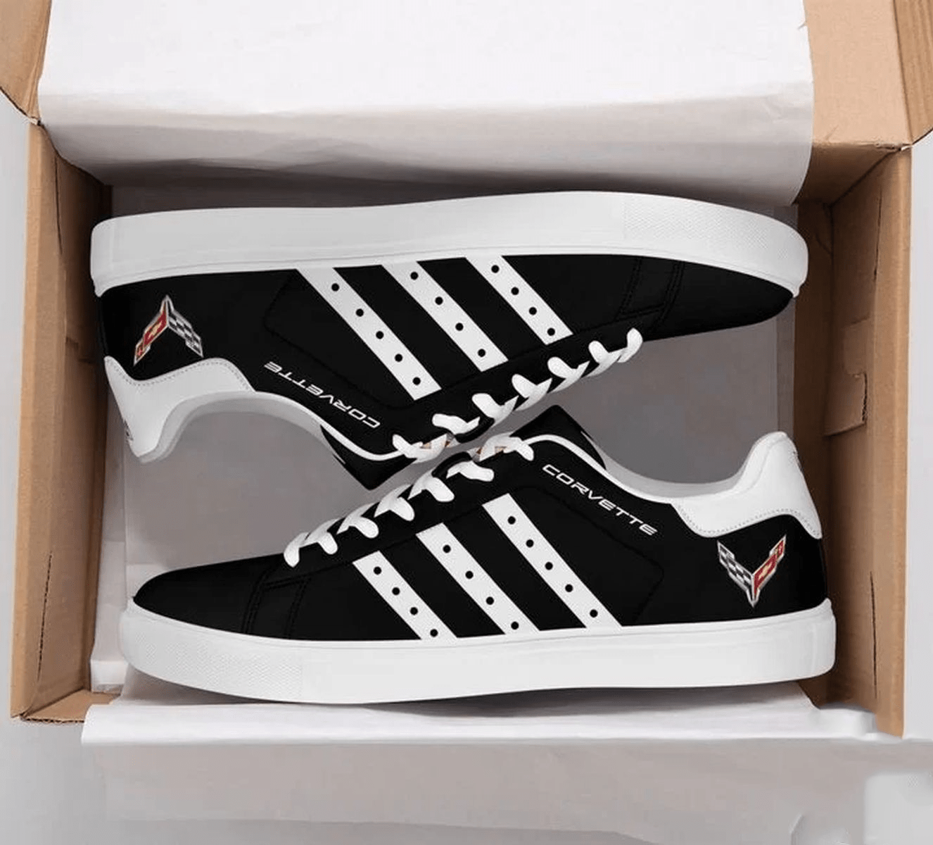 Ideafootwear Chevrolet Corvette Skate Stan Shoes Sneakes For Men And Women 9