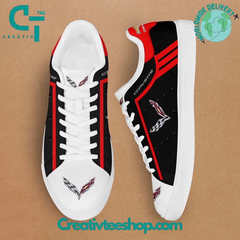 Ideafootwear Chevrolet Corvette Skate Stan Shoes Sneakes For Men And Women 10