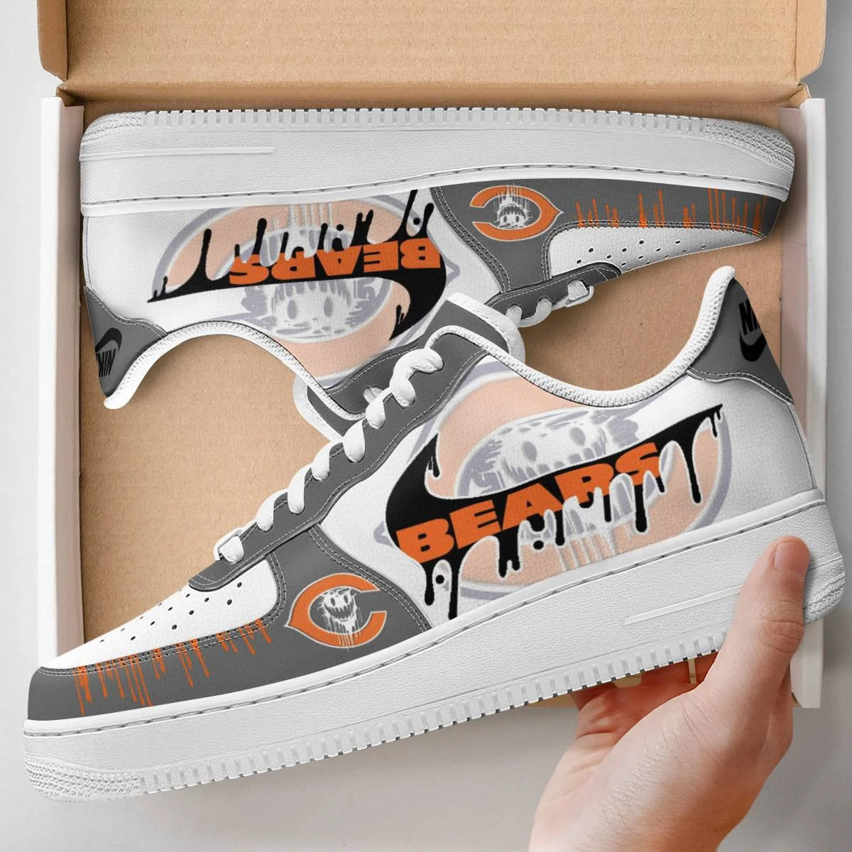 Ideafootwear Chicago Bear Air Low-Top Sneakers Shoes For Men And Women 2