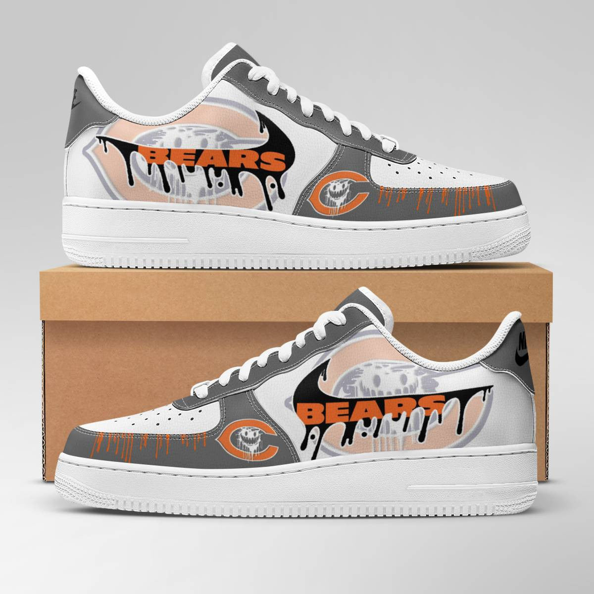 Ideafootwear Chicago Bear Air Low-Top Sneakers Shoes For Men And Women 2