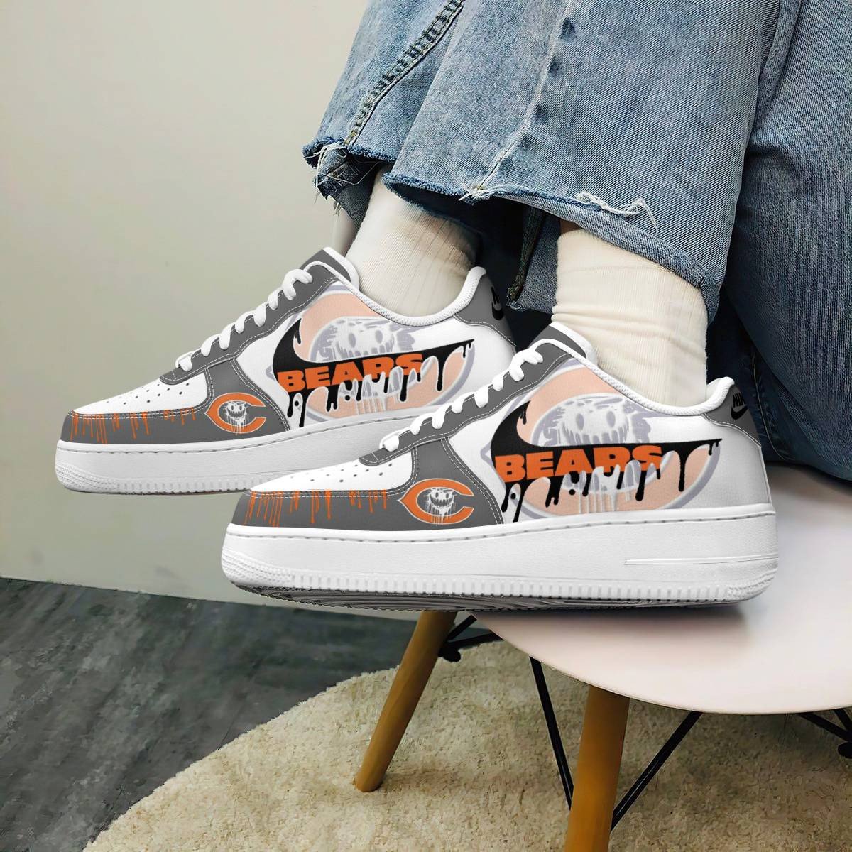 Ideafootwear Chicago Bear Air Low-Top Sneakers Shoes For Men And Women 2