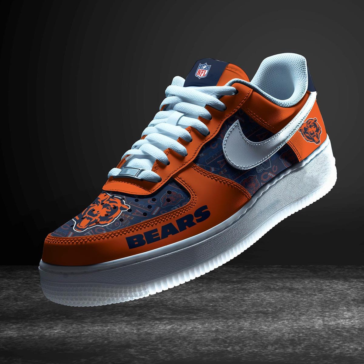 Ideafootwear Chicago Bears Air Low-Top Sneakers Shoes For Men And Women 9