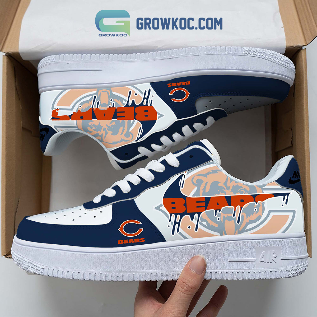 Ideafootwear Chicago Bears Air Low-Top Sneakers Shoes For Men And Women 4