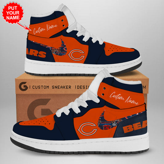 Ideafootwear Chicago Bears AJ1 High Sneakers Shoes For Men And Women 3