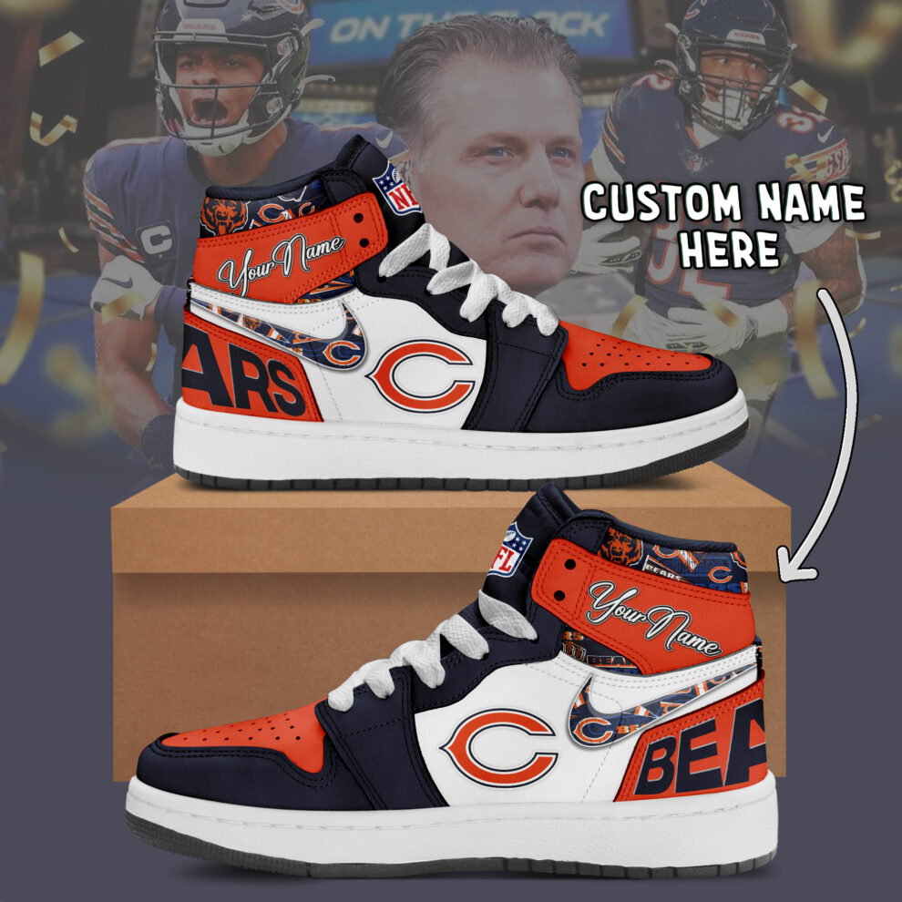 Ideafootwear Chicago Bears AJ1 High Sneakers Shoes For Men And Women 6
