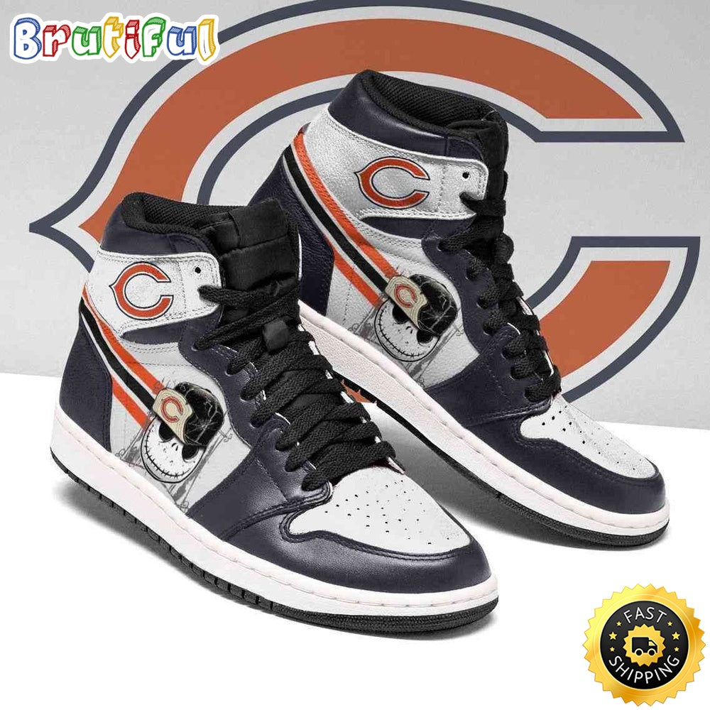 Ideafootwear Chicago Bears NFL AJ1 High Sneakers Shoes For Men And Women 21