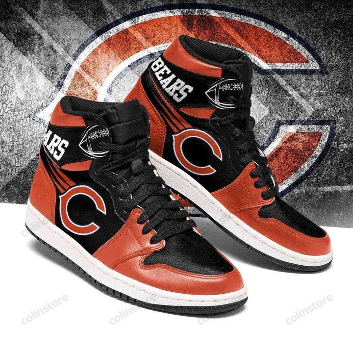 Ideafootwear Chicago Bears NFL AJ1 High Sneakers Shoes For Men And Women 16