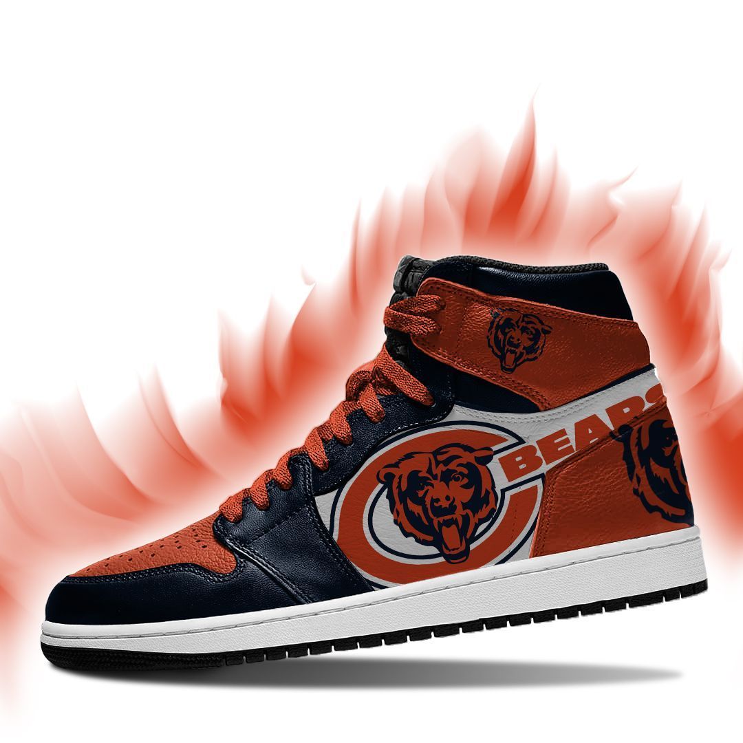 Ideafootwear Chicago Bears NFL AJ1 High Sneakers Shoes For Men And Women 2