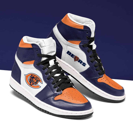 Ideafootwear Chicago Bears NFL AJ1 High Sneakers Shoes For Men And Women 15
