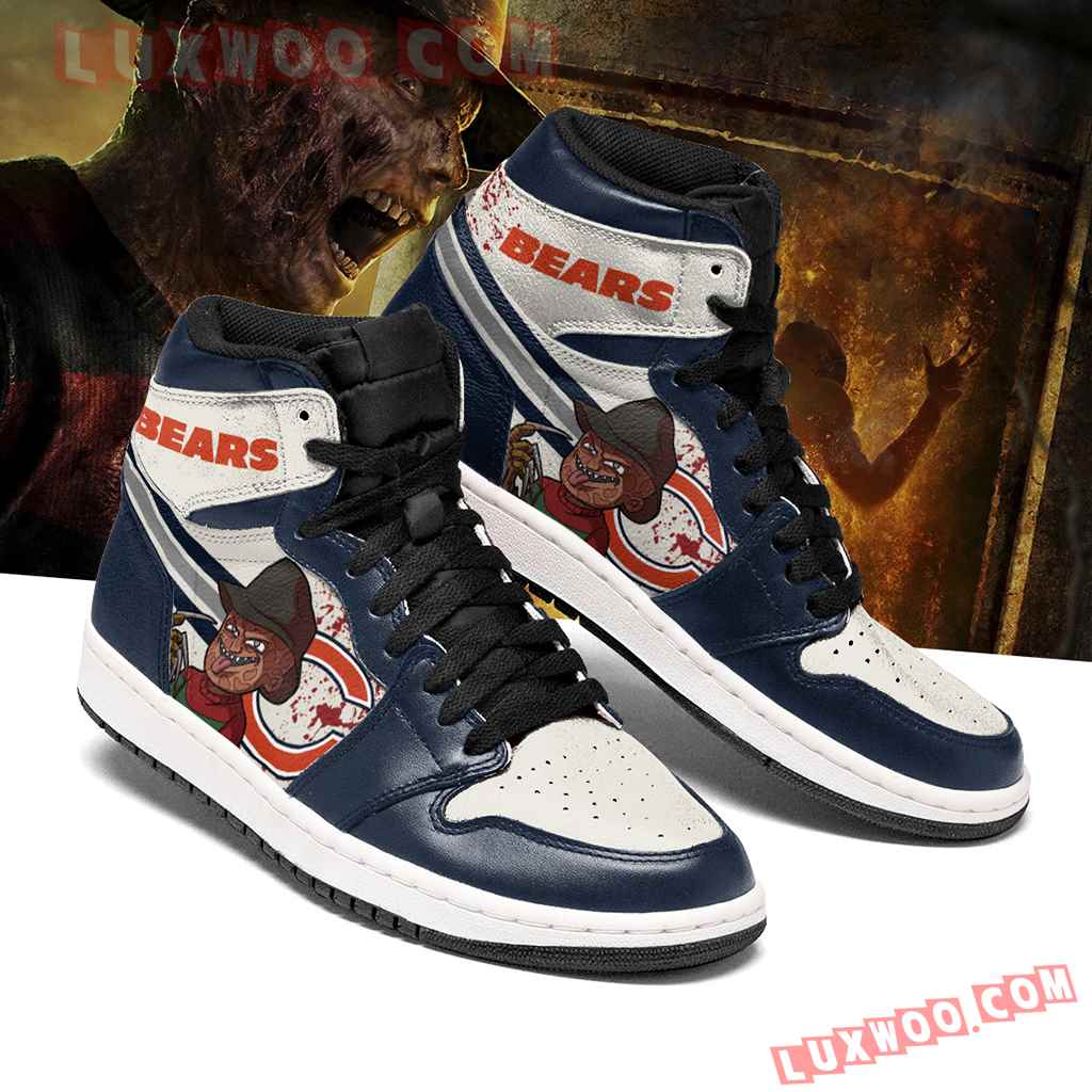Ideafootwear Chicago Bears NFL AJ1 High Sneakers Shoes For Men And Women 10