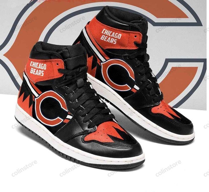 Ideafootwear Chicago Bears NFL AJ1 High Sneakers Shoes For Men And Women 19