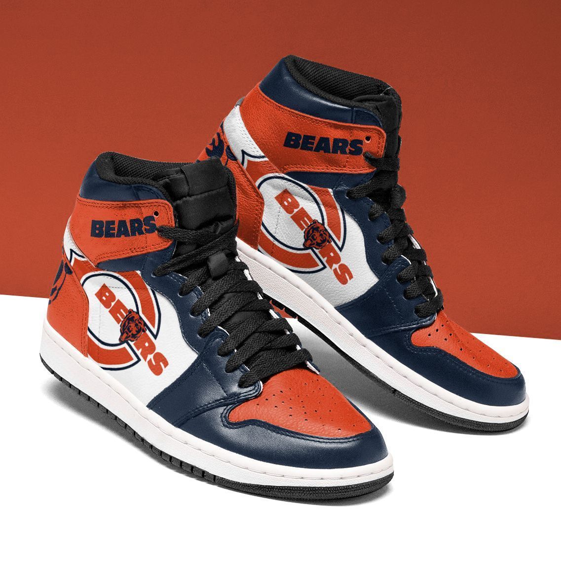 Ideafootwear Chicago Bears NFL AJ1 High Sneakers Shoes For Men And Women 2