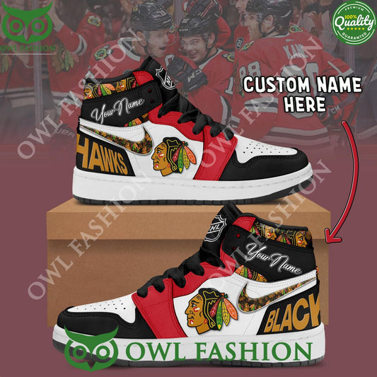 Ideafootwear Chicago Blackhawks AJ1 High Sneakers Shoes For Men And Women 7
