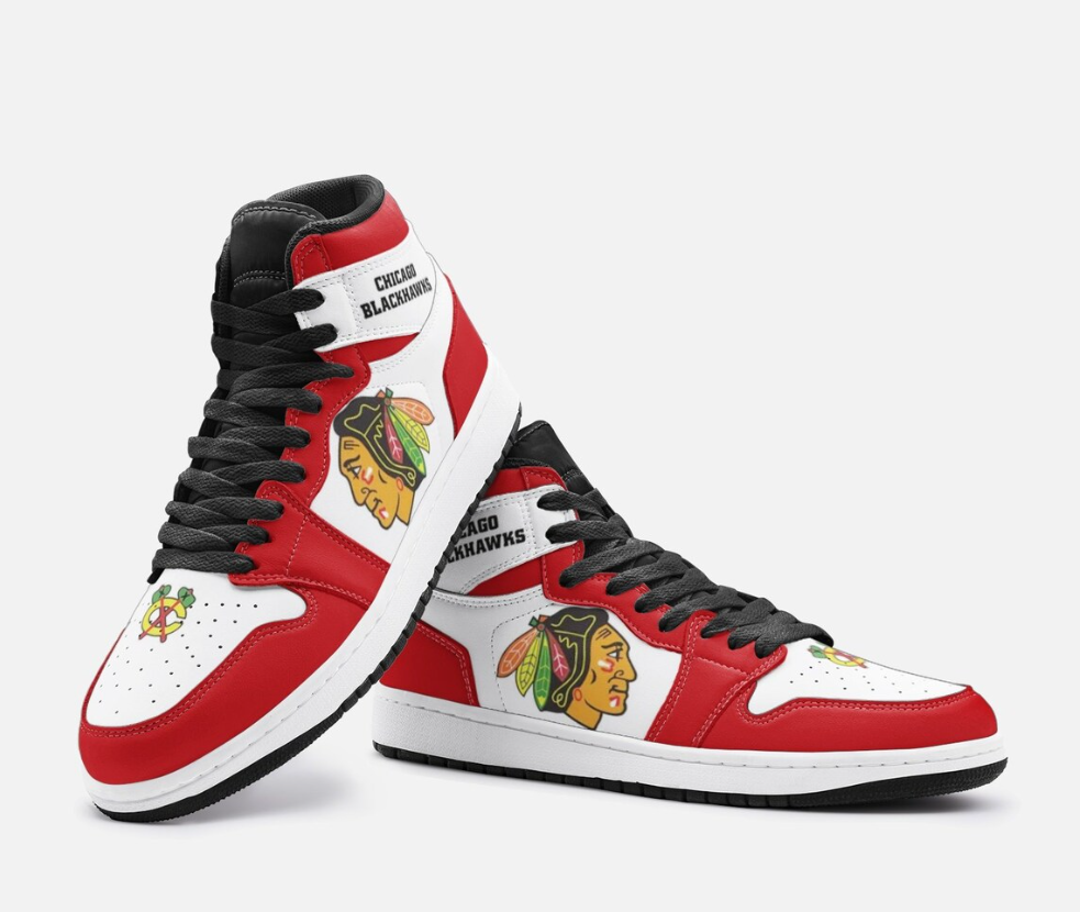 Ideafootwear Chicago Blackhawks AJ1 High Sneakers Shoes For Men And Women 6