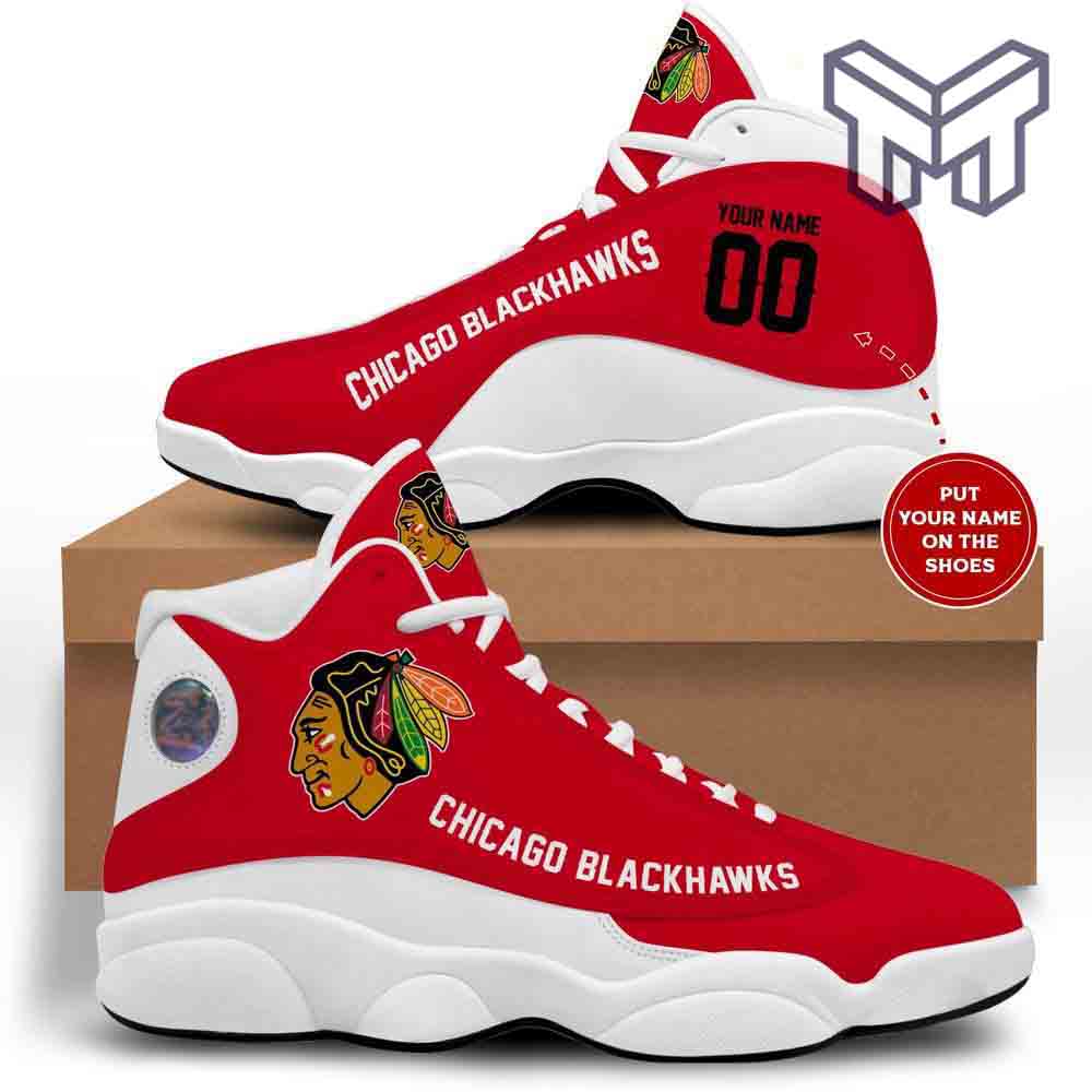 Ideafootwear Chicago Blackhawks AJ13 Sneakers Shoes For Men And Women 2