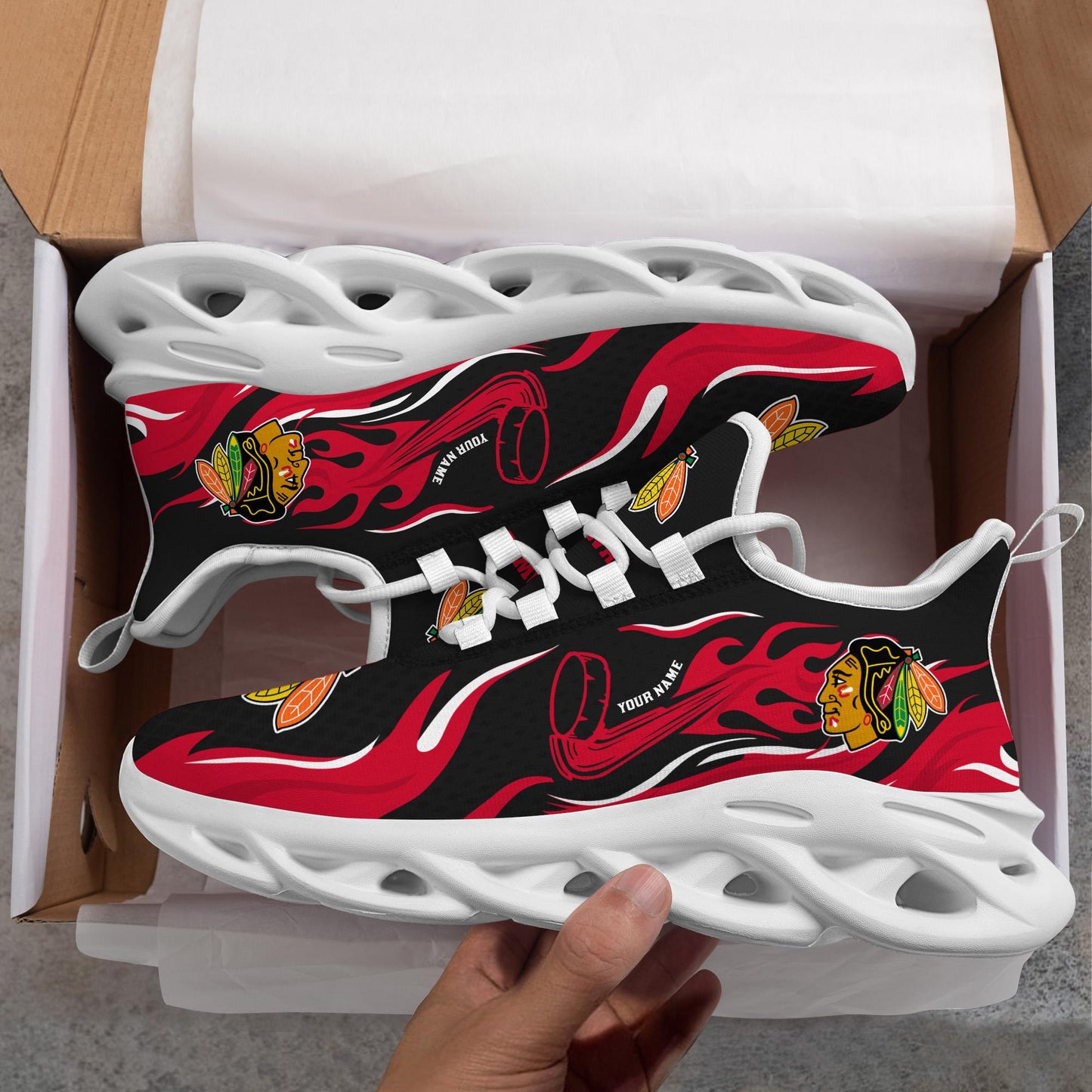 Ideafootwear Chicago Blackhawks Max Soul Shoes Sneakers For Men And Women 3