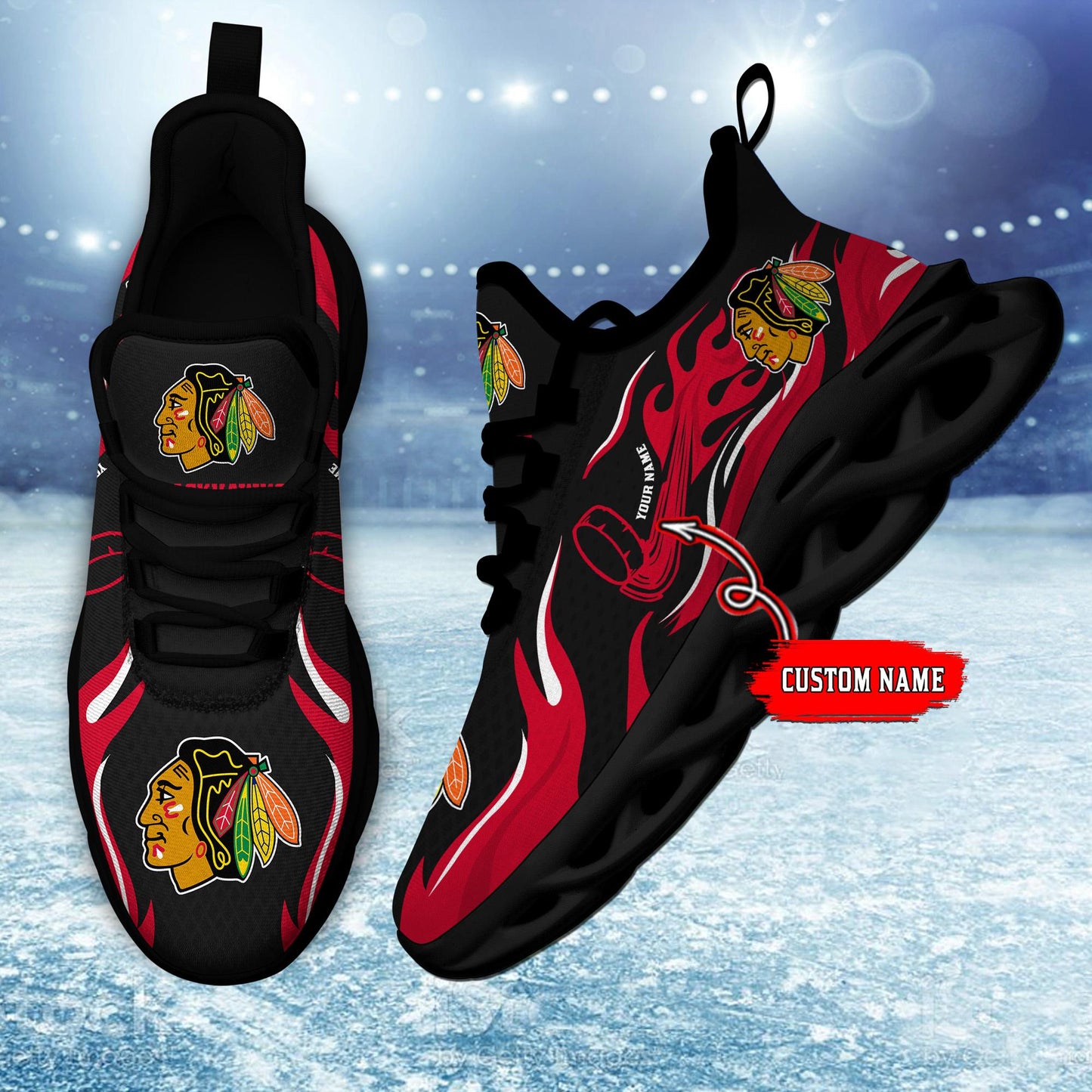 Ideafootwear Chicago Blackhawks Max Soul Shoes Sneakers For Men And Women 3