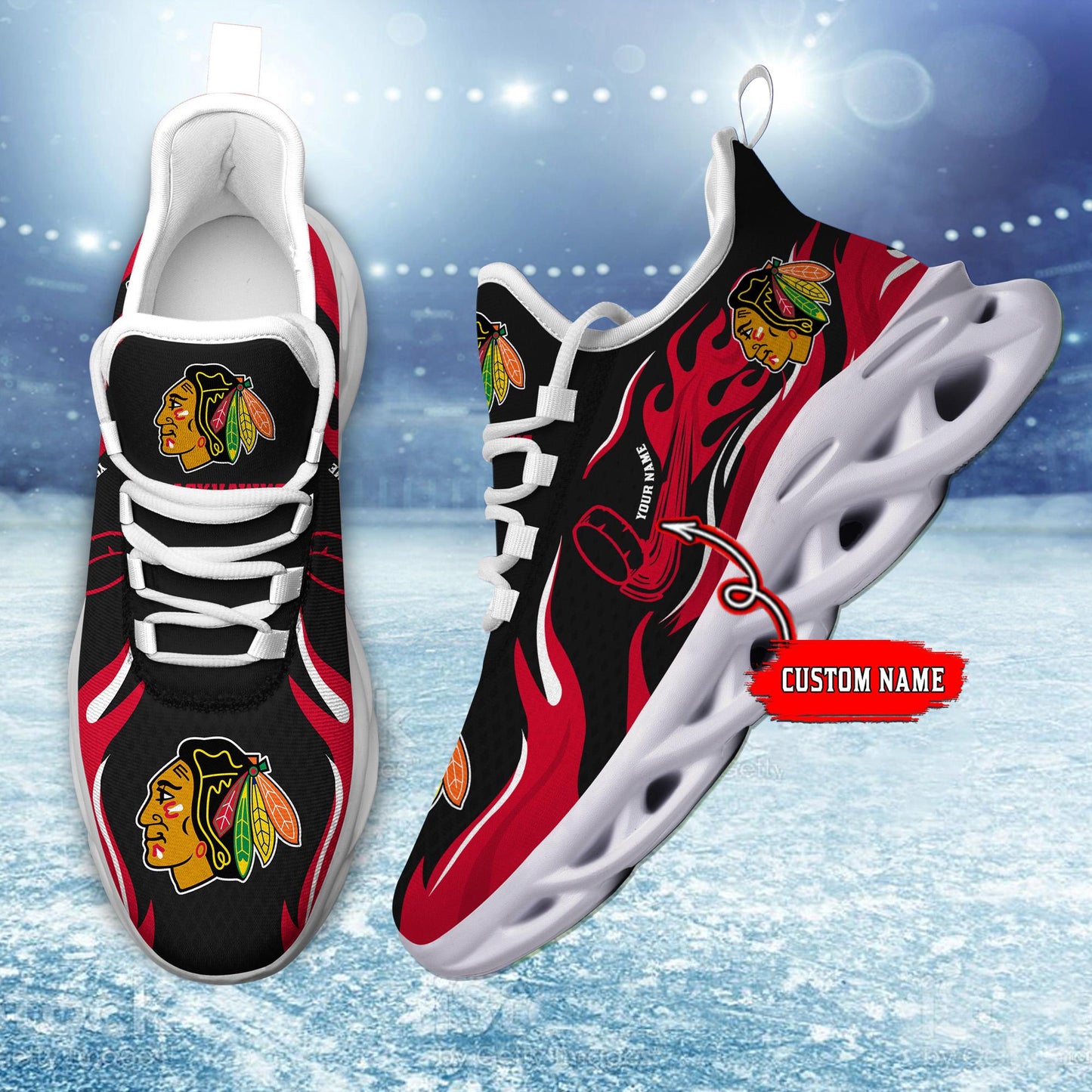 Ideafootwear Chicago Blackhawks Max Soul Shoes Sneakers For Men And Women 3