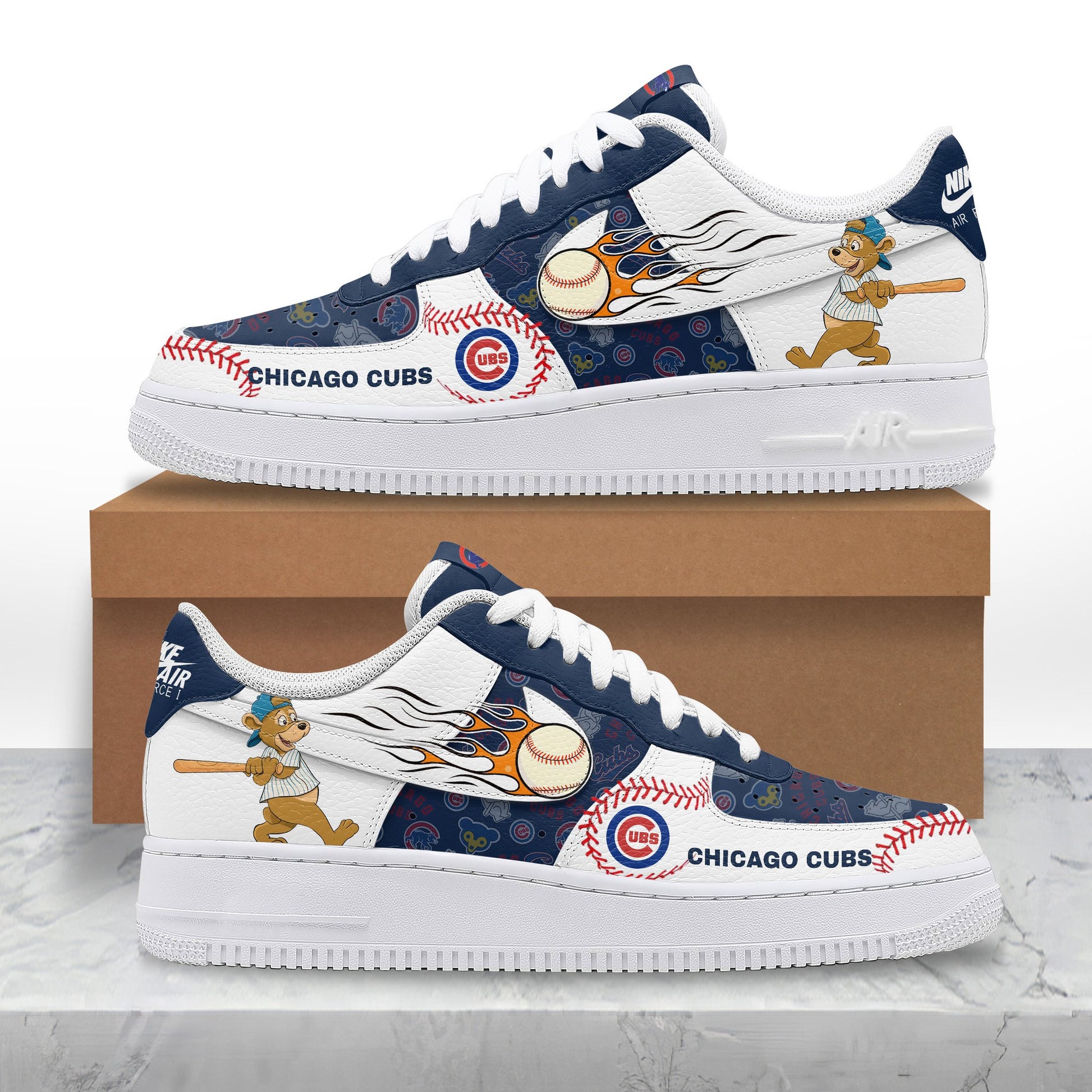 Ideafootwear Chicago Cubs Air Low-Top Sneakers Shoes For Men And Women 2