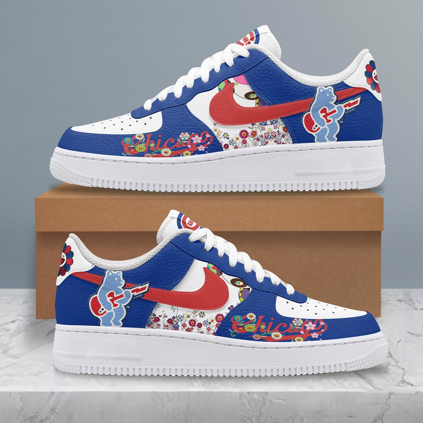 Ideafootwear Chicago Cubs Air Low-Top Sneakers Shoes For Men And Women 1