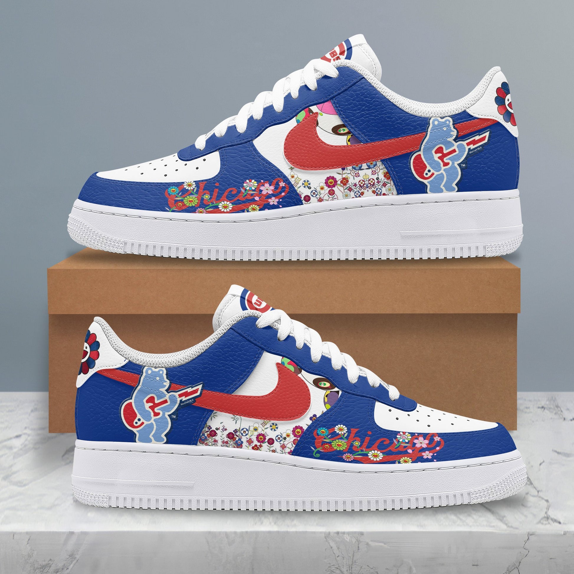 Ideafootwear Chicago Cubs Air Low-Top Sneakers Shoes For Men And Women 1