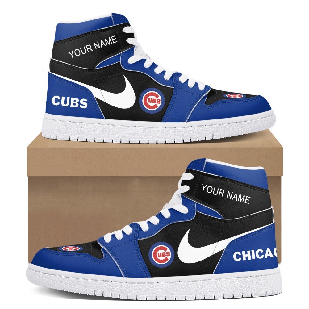 Ideafootwear Chicago Cubs AJ1 High Sneakers Shoes For Men And Women 3
