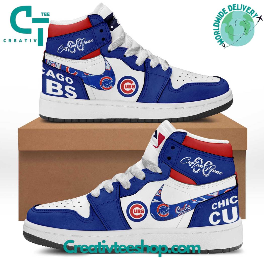 Ideafootwear Chicago Cubs AJ1 High Sneakers Shoes For Men And Women 4