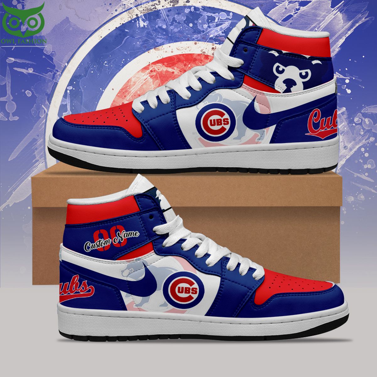Ideafootwear Chicago Cubs AJ1 High Sneakers Shoes For Men And Women 6
