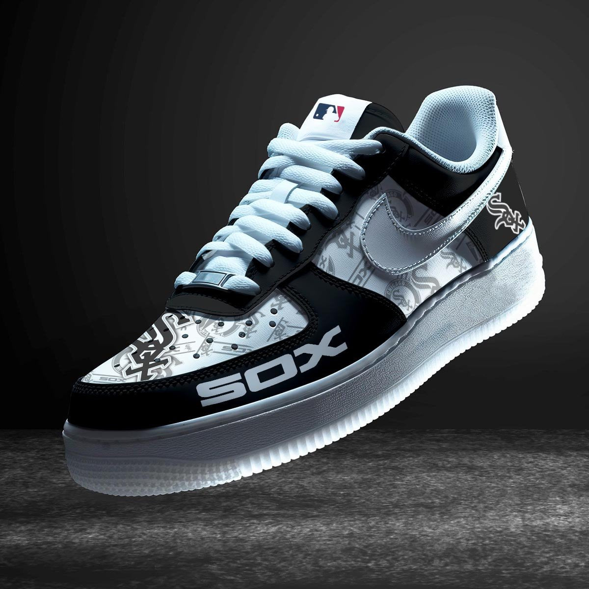 Ideafootwear Chicago White Sox Air Low-Top Sneakers Shoes For Men And Women 2