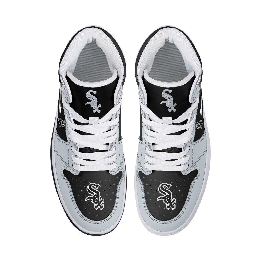 Ideafootwear Chicago White Sox AJ1 High Sneakers Shoes For Men And Women 3