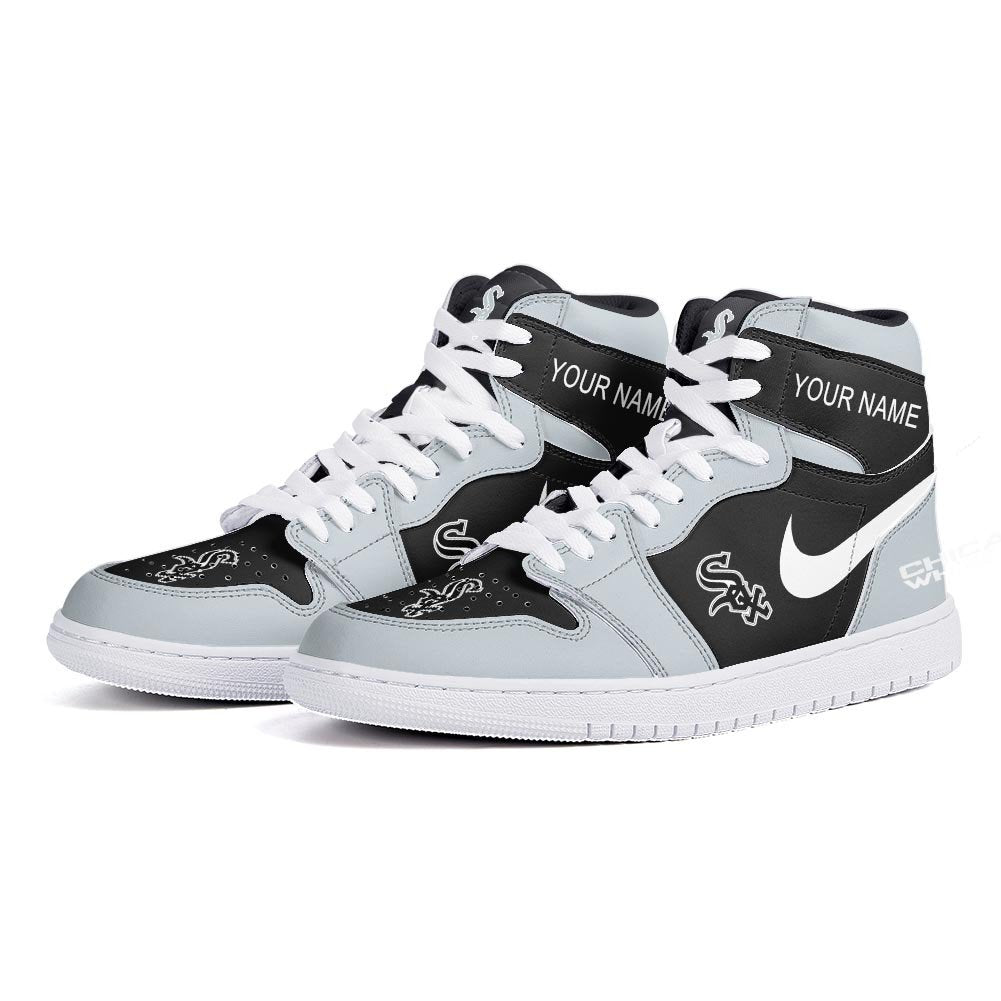 Ideafootwear Chicago White Sox AJ1 High Sneakers Shoes For Men And Women 3