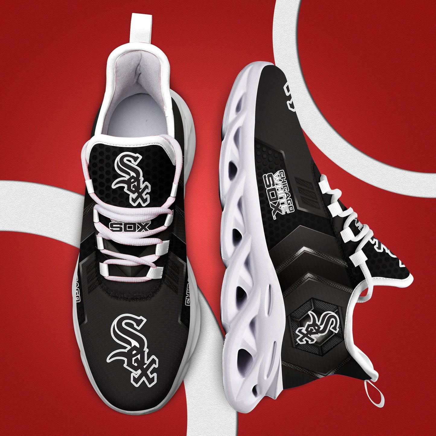 Ideafootwear Chicago White Sox Max Soul Shoes Sneakers For Men And Women 1