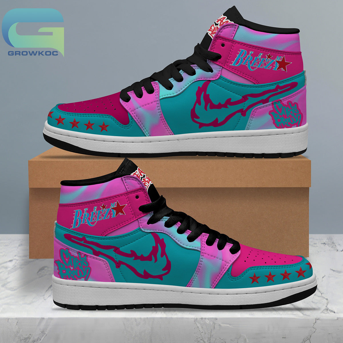 Ideafootwear Chris Brown AJ1 High Sneakers Shoes For Men And Women 5