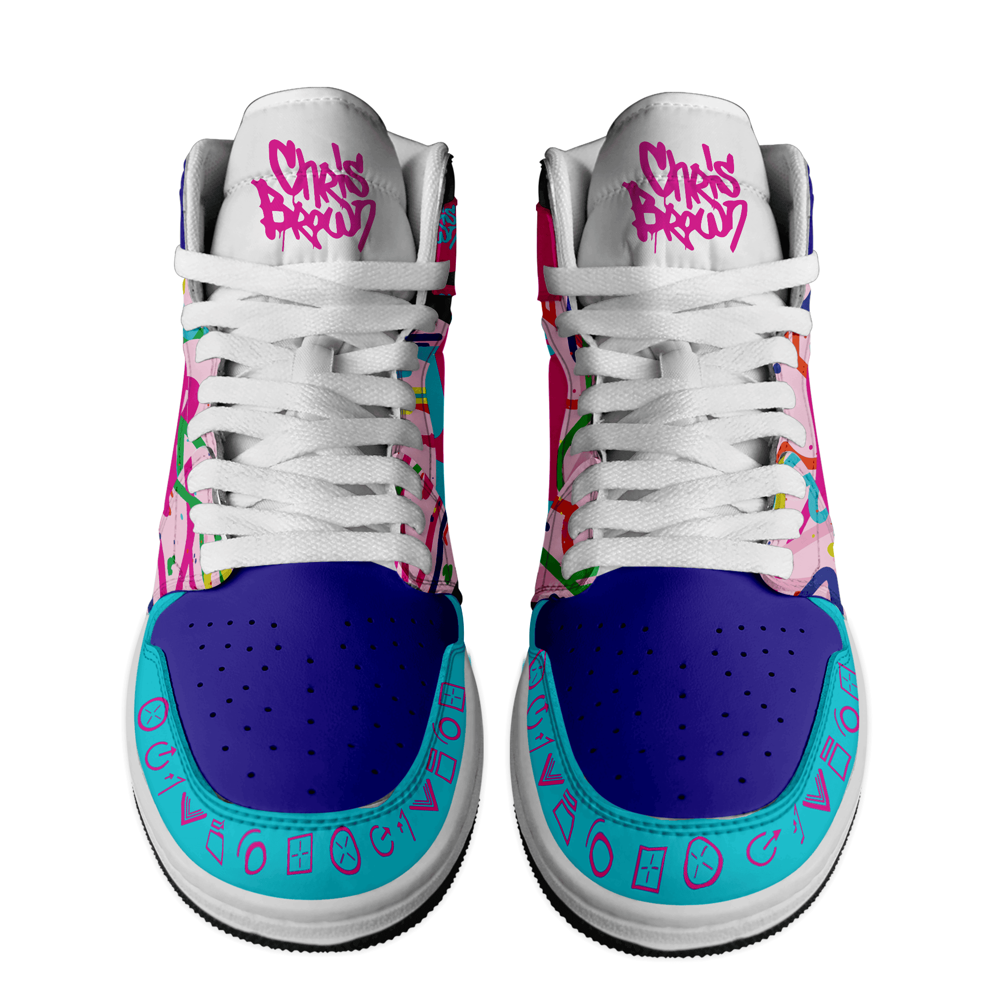 Ideafootwear Chris Brown AJ1 High Sneakers Shoes For Men And Women 1
