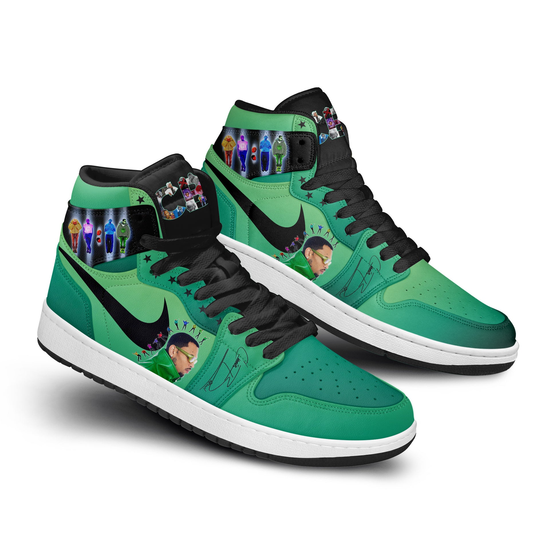 Ideafootwear Chris Brown AJ1 High Sneakers Shoes For Men And Women 12