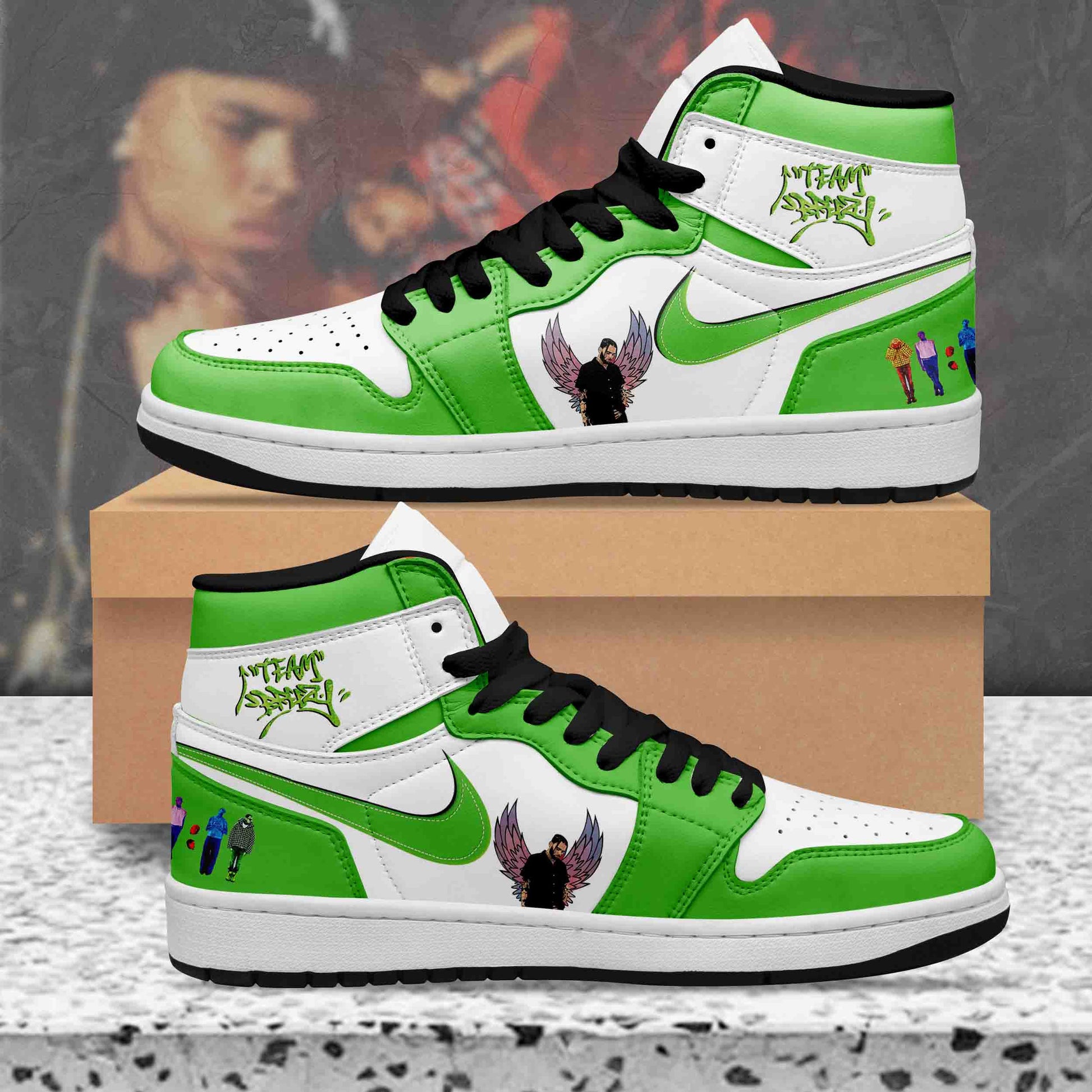 Ideafootwear Chris Brown AJ1 High Sneakers Shoes For Men And Women 9