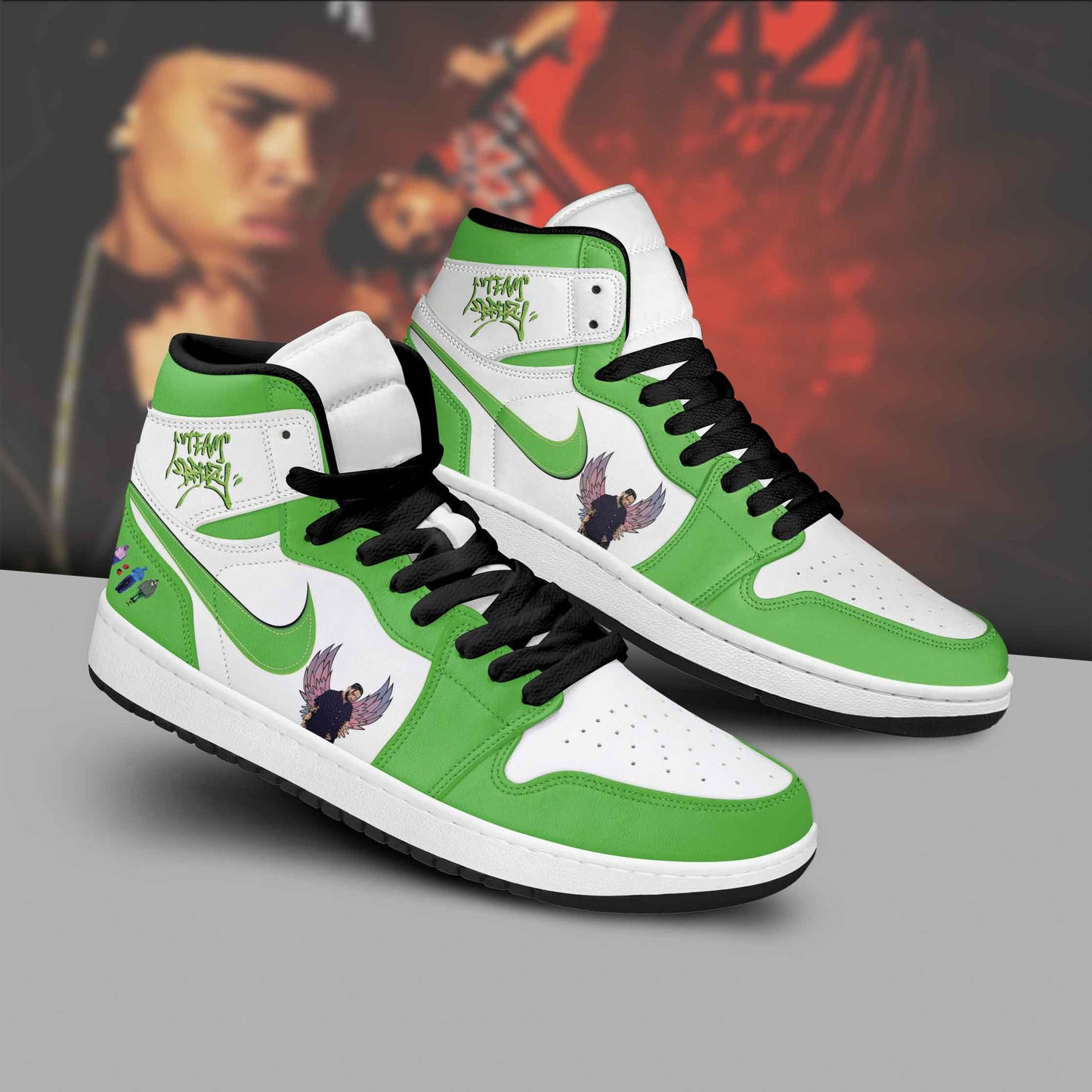 Ideafootwear Chris Brown AJ1 High Sneakers Shoes For Men And Women 9